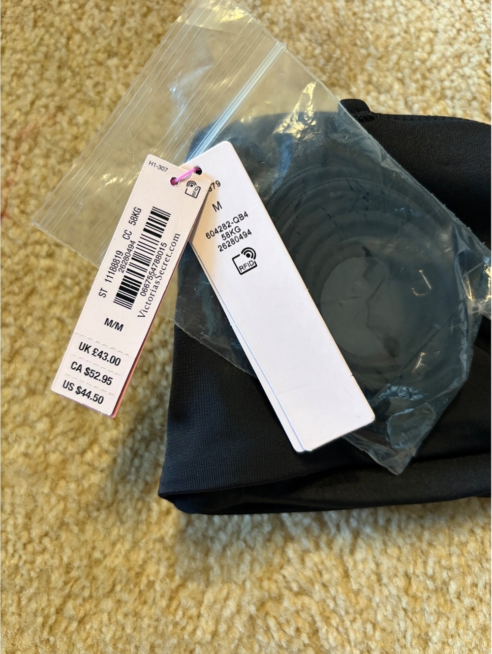 Victoria's Secret Black Strapless Bikini Top with V Detail - Picture 3 of 3